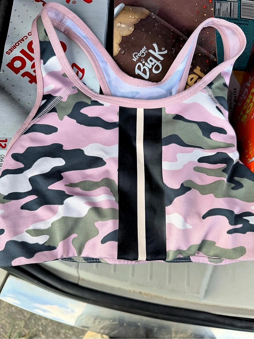 Victoria's Secret PINK Ultimate Camo Bikini Top Pink & Black S